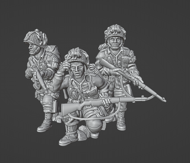 28mm US paratroopers Rifle Team 3